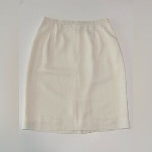 Vintage White Lined Pencil Skirt 8 Minimalist Office Capsule Wardrobe‎ Soft Girl